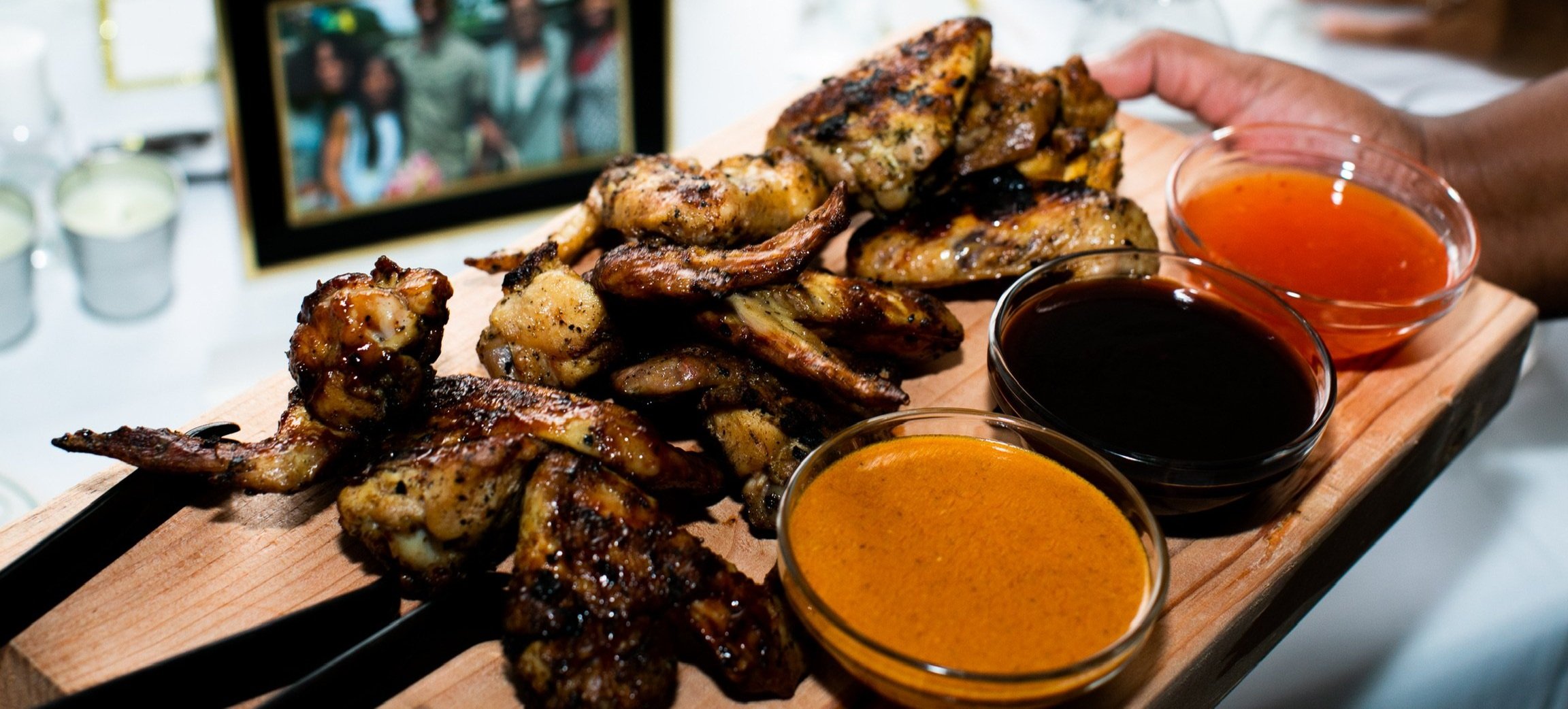Grilled wings, catering